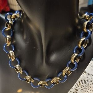 Kenneth Cole New York Blue and Gold Tone Necklace